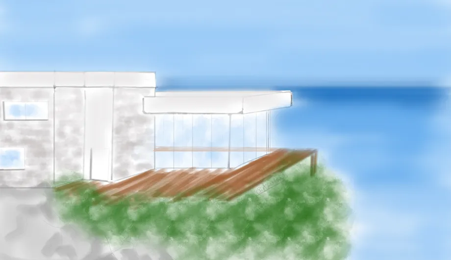 Concept sistema tetto piano casa mare
